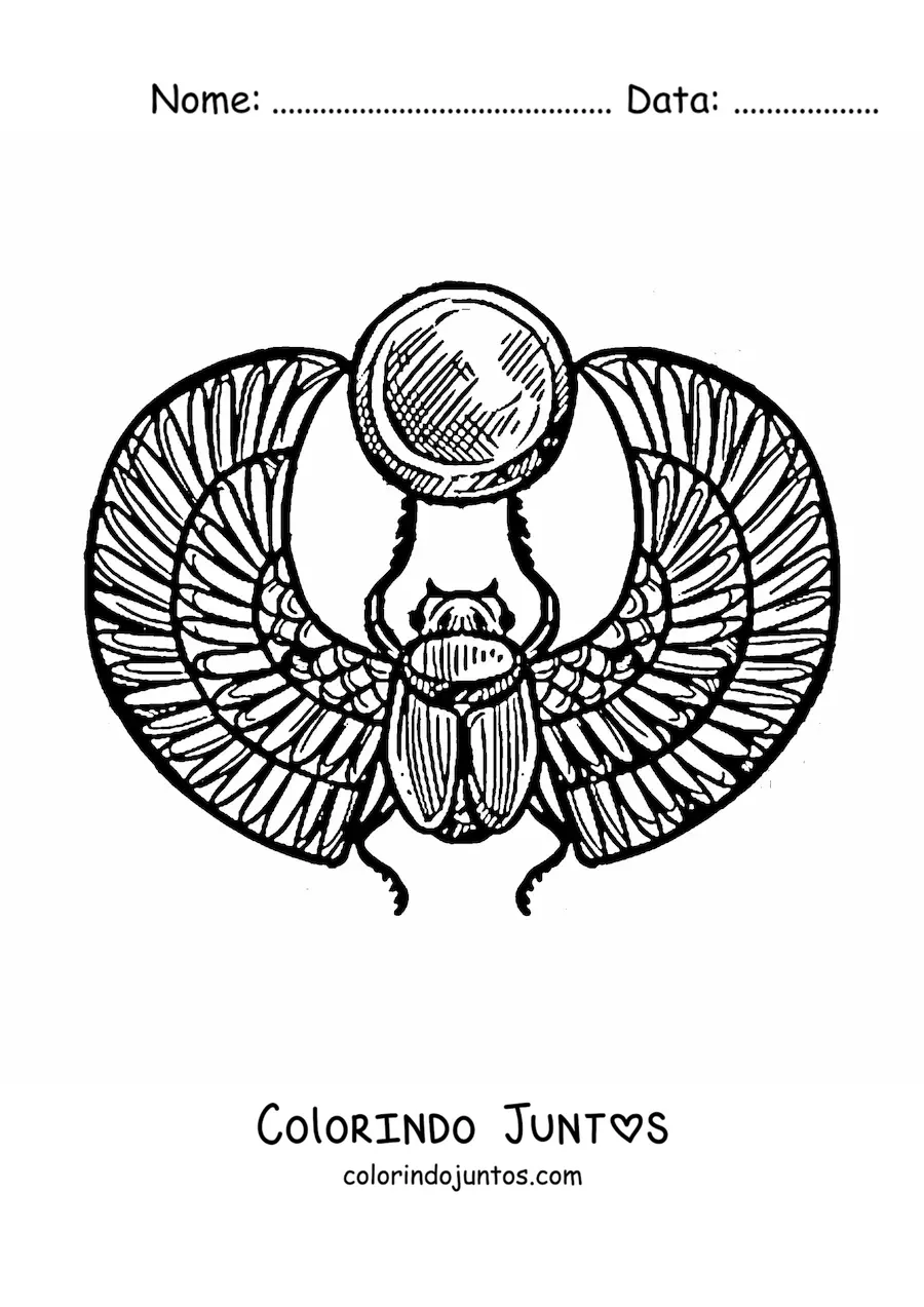 Desenho para colorir de escaravelho egípcio