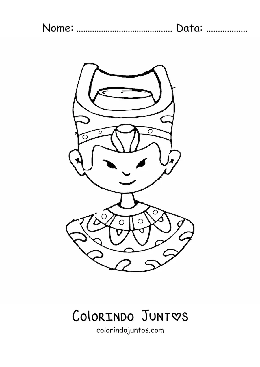 Desenho para colorir de deus egípcio animado