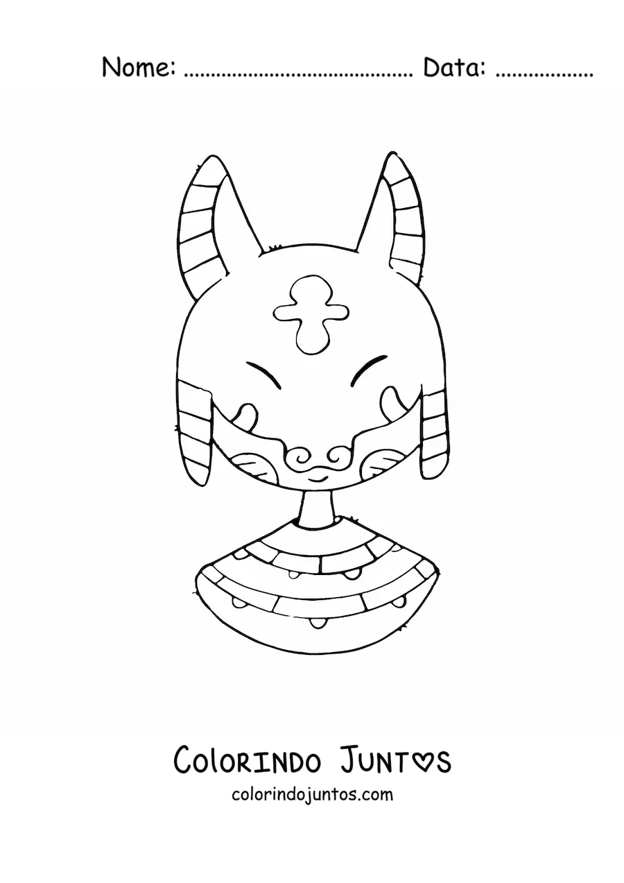 Desenho para colorir de deus anúbis animado