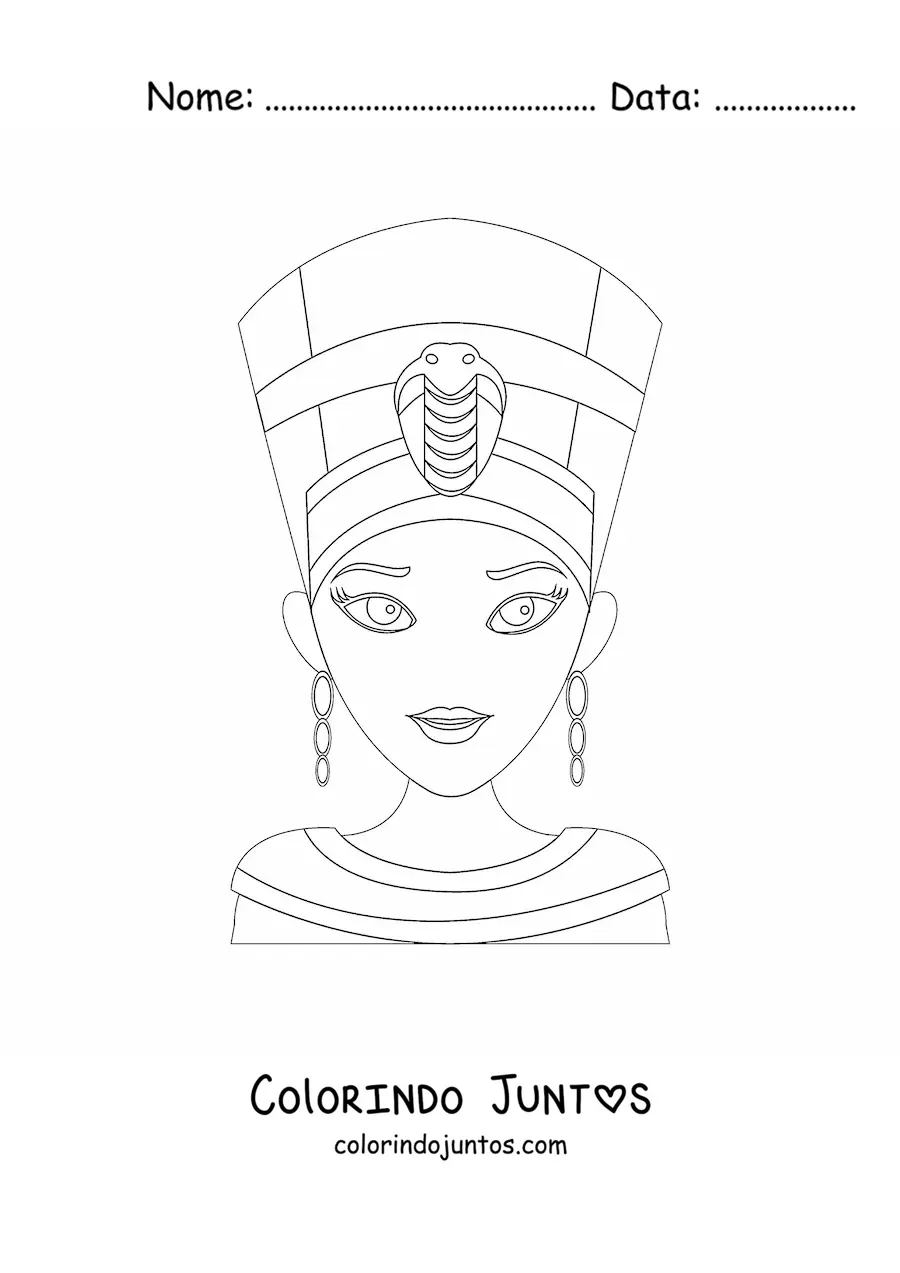 Desenho para colorir de nefertiti fácil