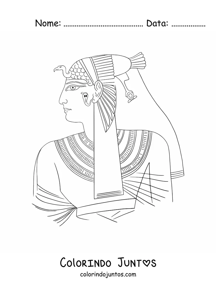 Desenho para colorir de rainha egípcia meritamon