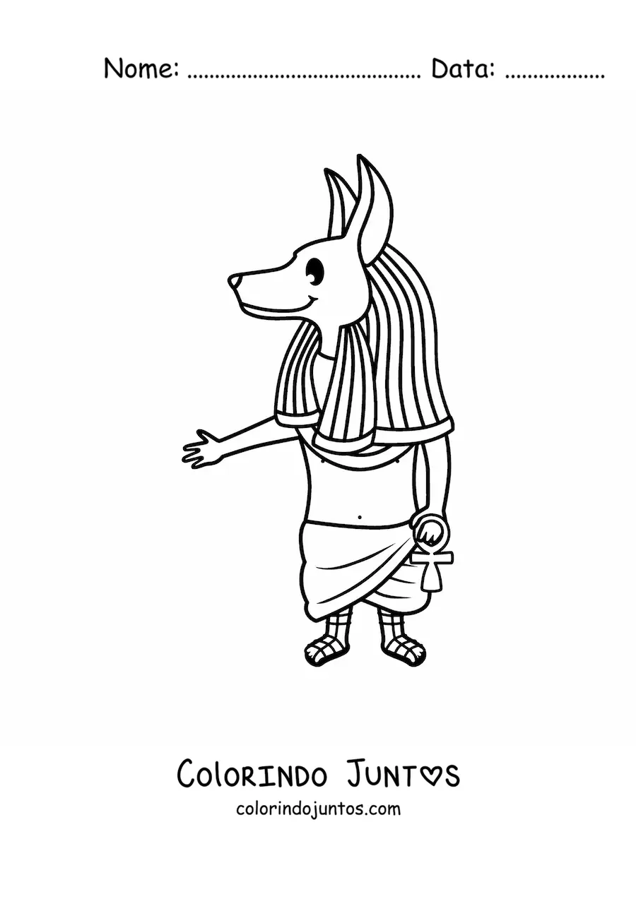 Desenho para colorir de deus anúbis