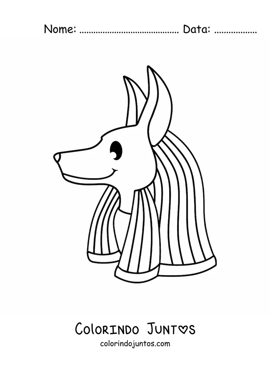 Desenho para colorir de cabeça do deus anúbis
