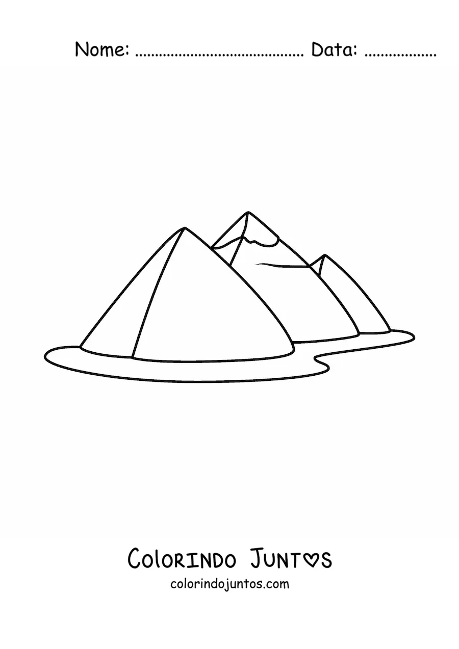 Desenho para colorir de pirâmides egípcias fáceis