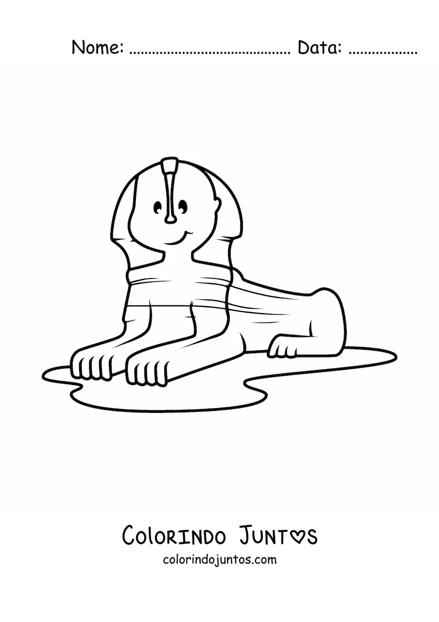 Desenho para colorir de esfinge egípcia animada