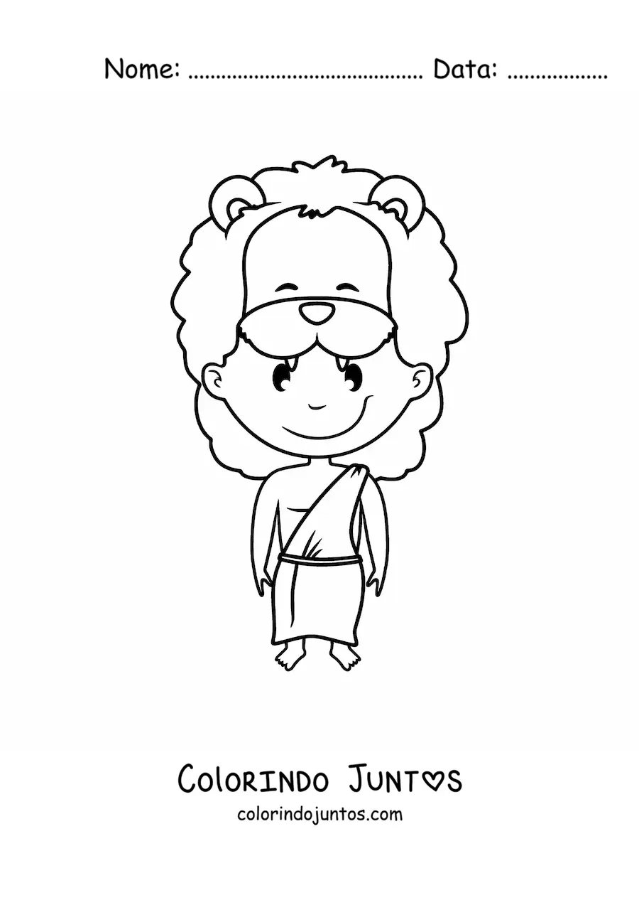 Desenho para colorir de homem africano animado