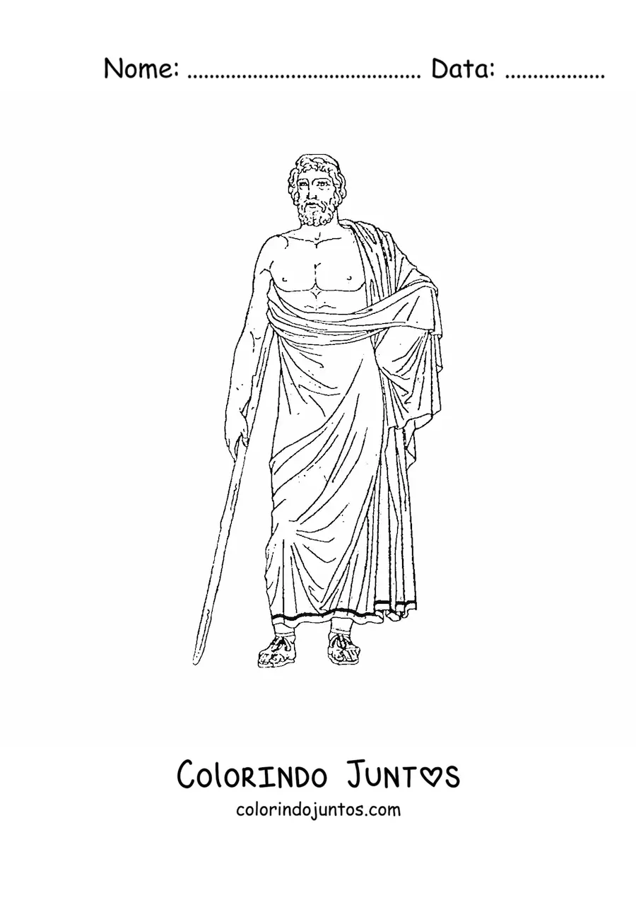 Desenho para colorir de homem com traje romano