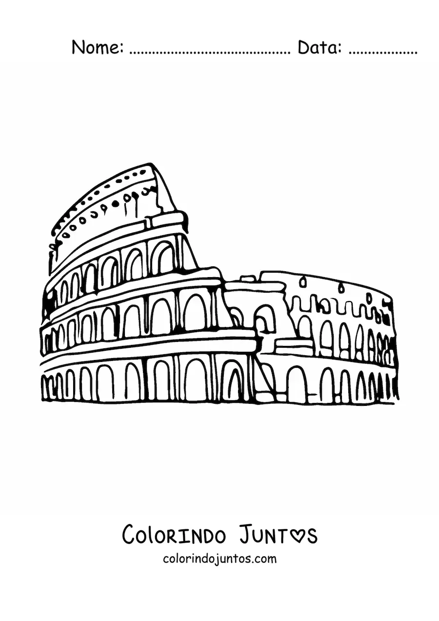Desenho para colorir de coliseu romano