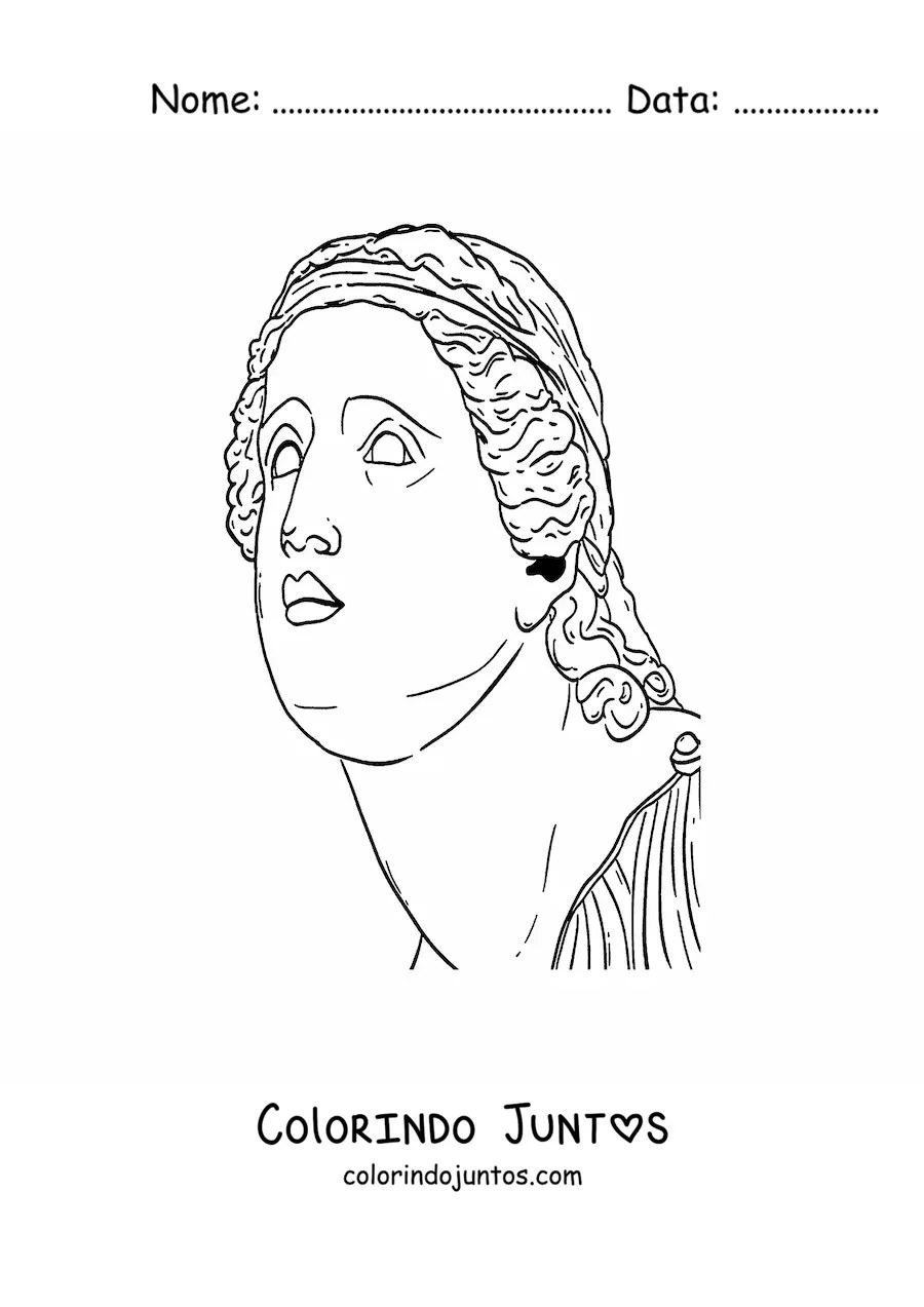 Desenho para colorir de escultura romana