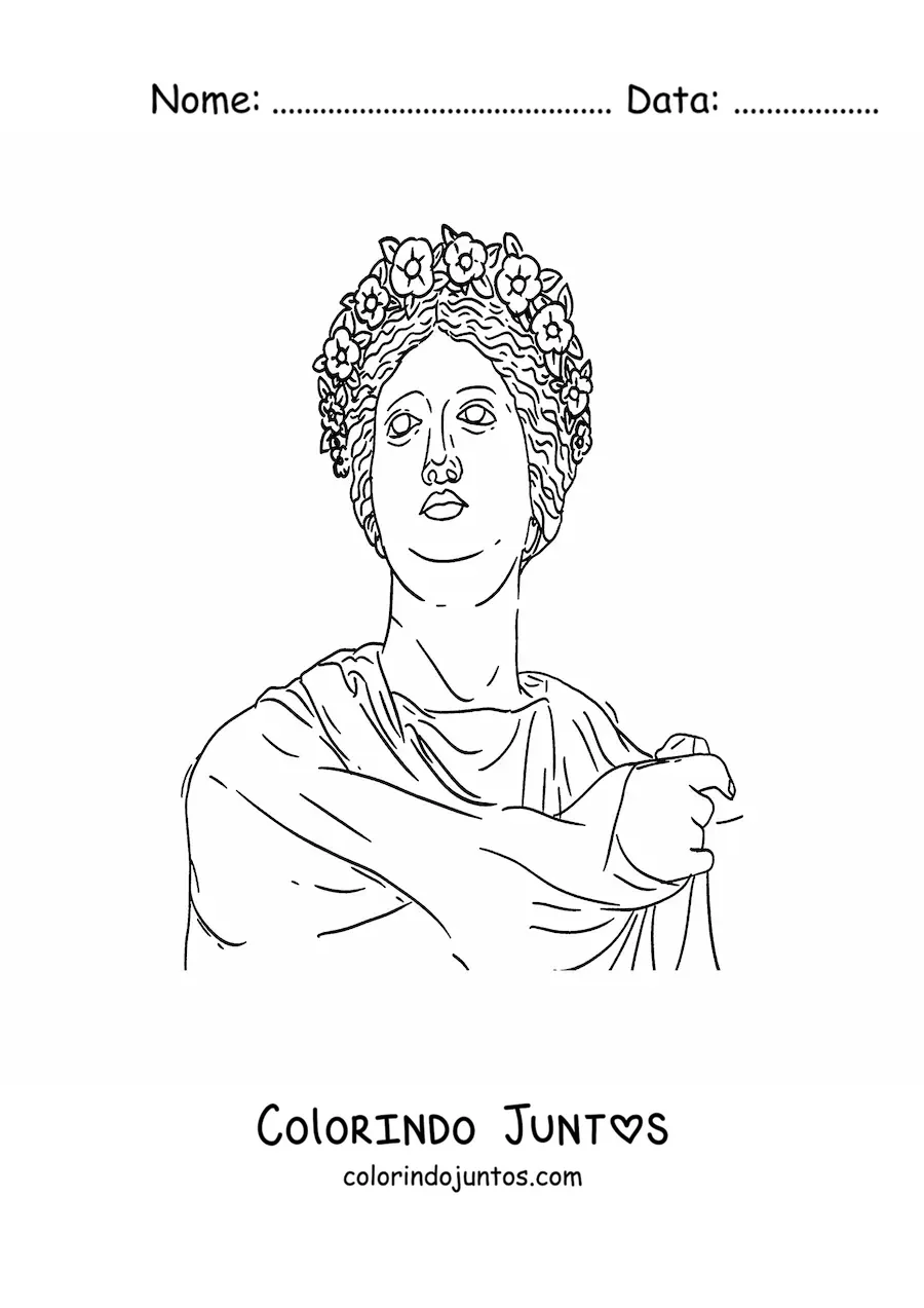 Desenho para colorir de escultura da roma antiga