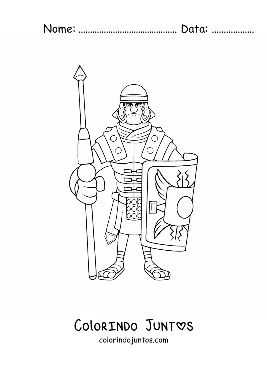 Desenho para colorir de soldado do império romano animado