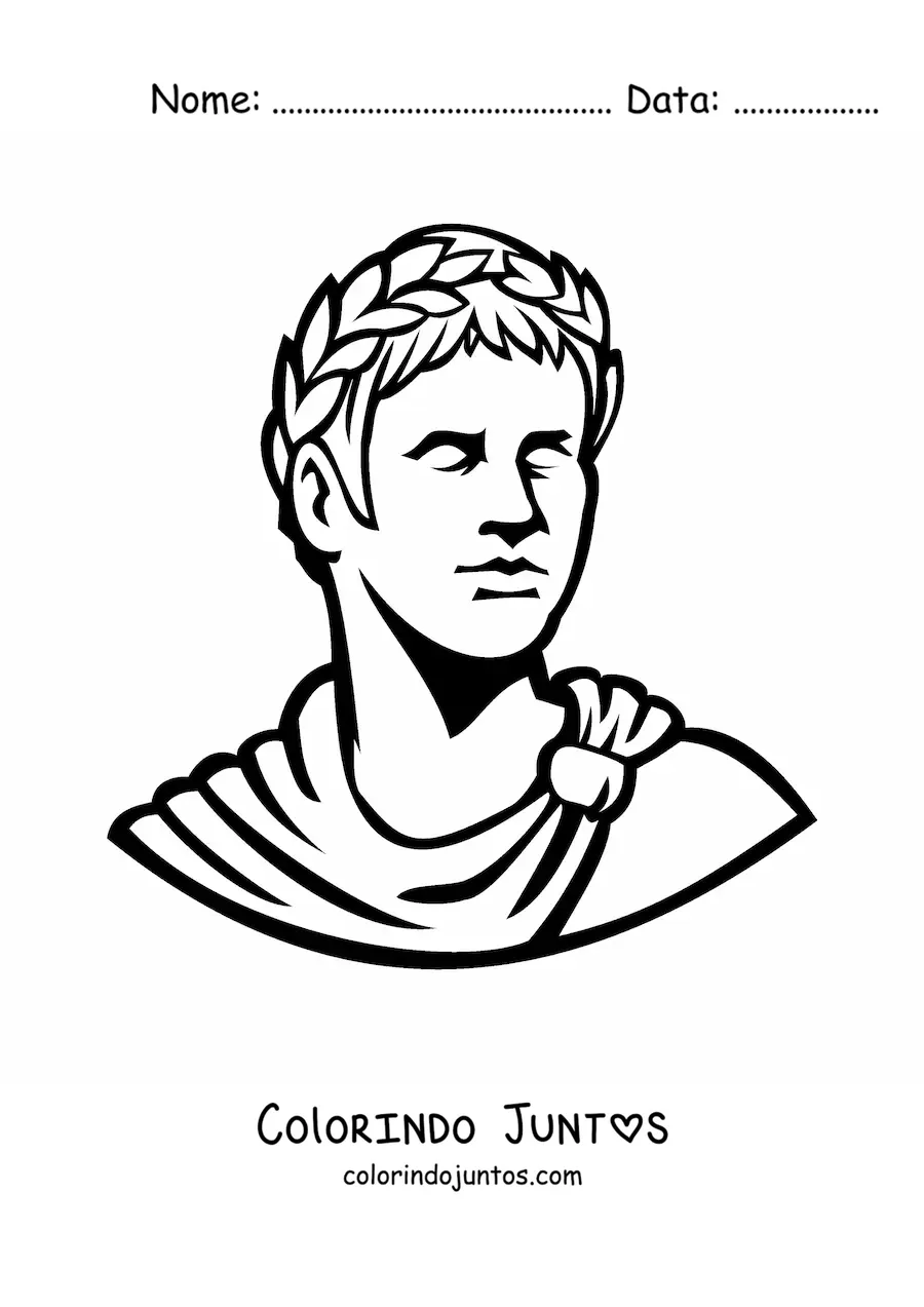 Desenho para colorir de escultura romana fácil