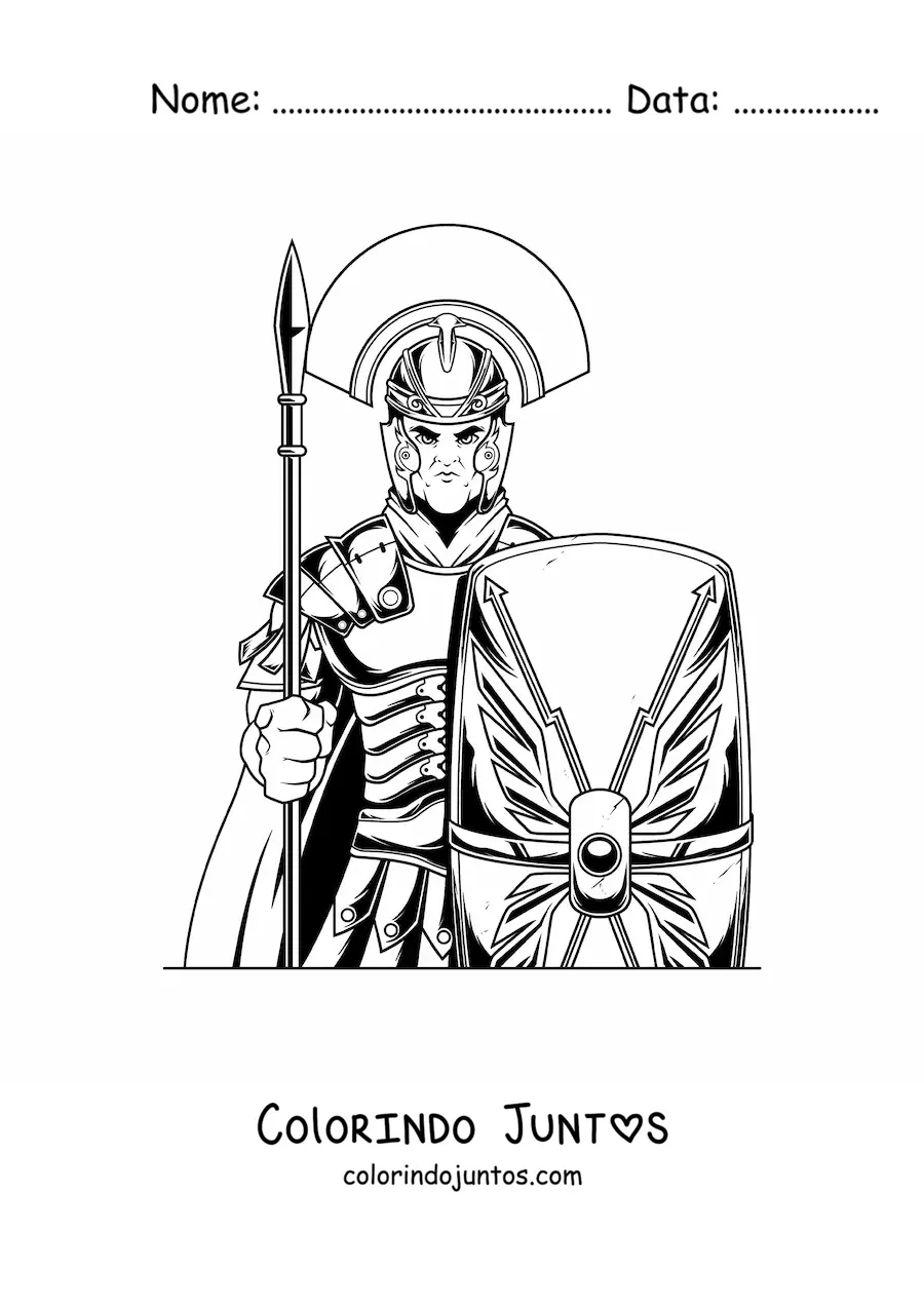 Desenho para colorir de gladiador romano