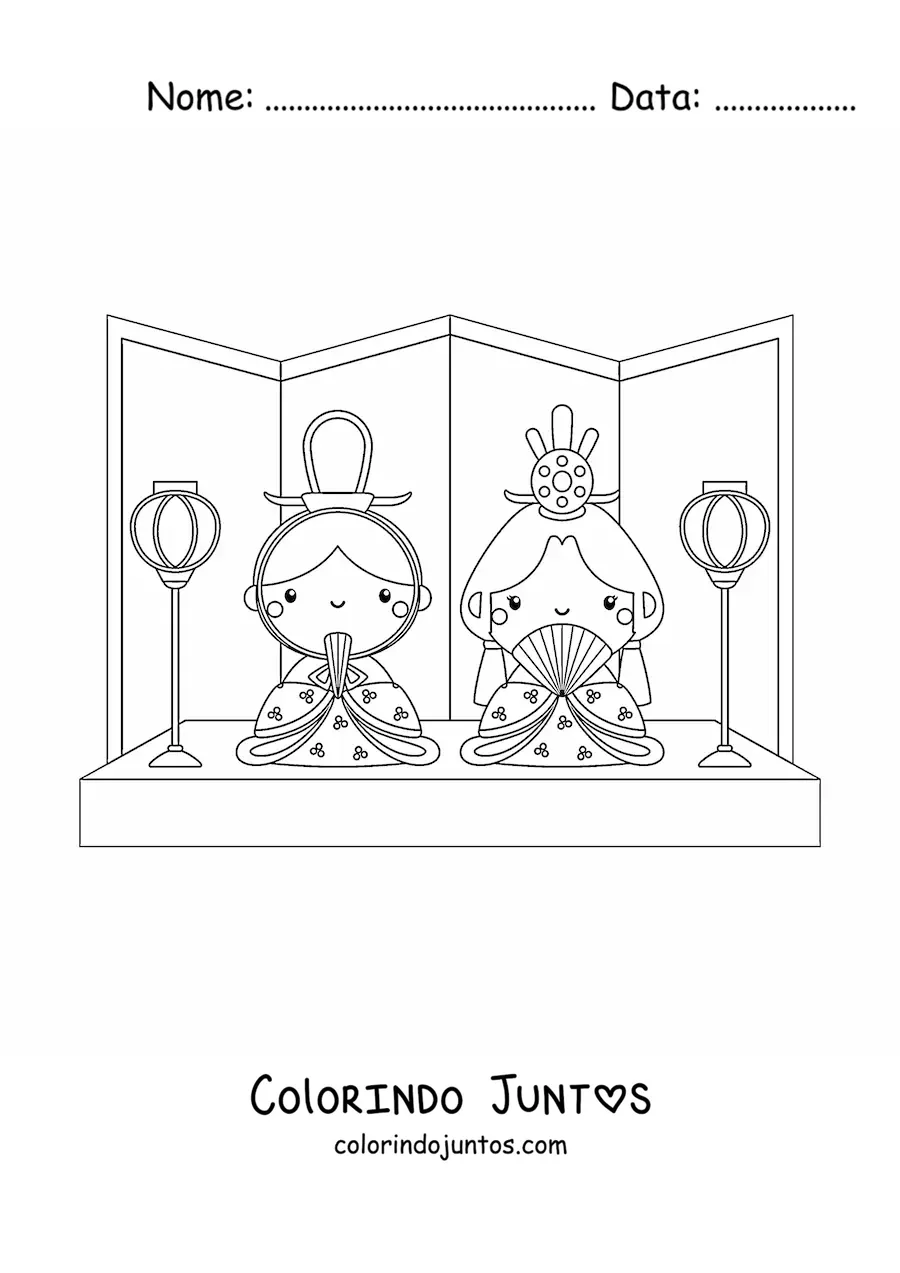 Desenho para colorir de meninas japonesas animadas