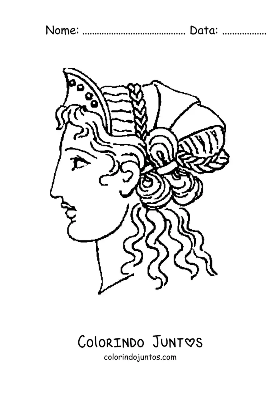 Desenho para colorir de mulher da grécia antiga