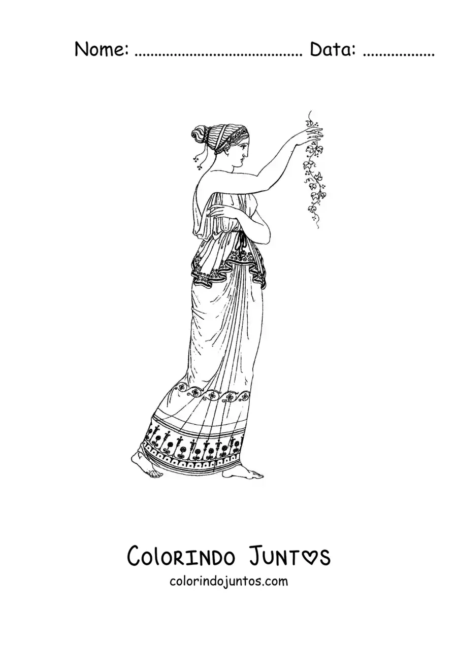 Desenho para colorir de mulher grega
