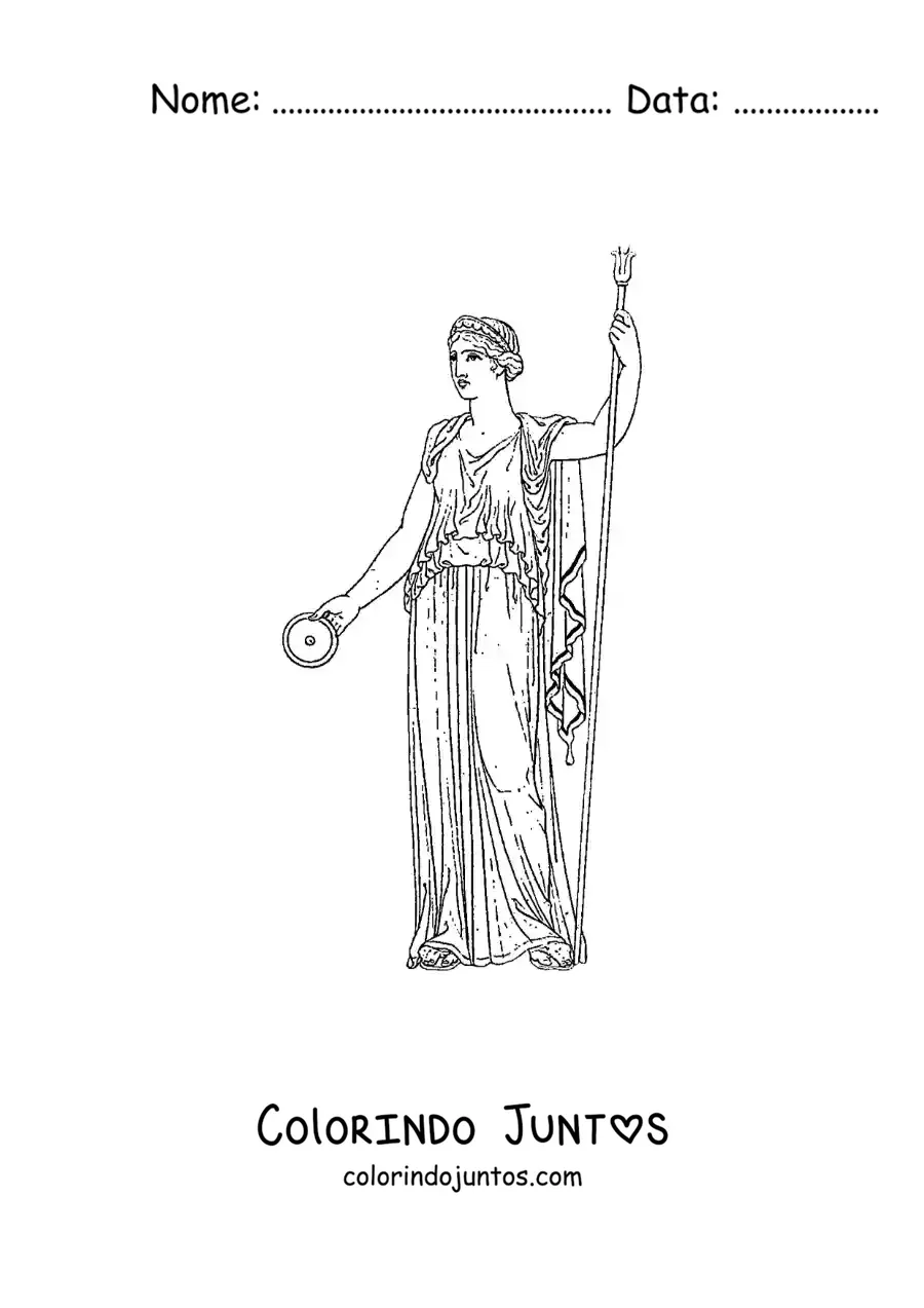 Desenho para colorir de mulher grega da idade antiga