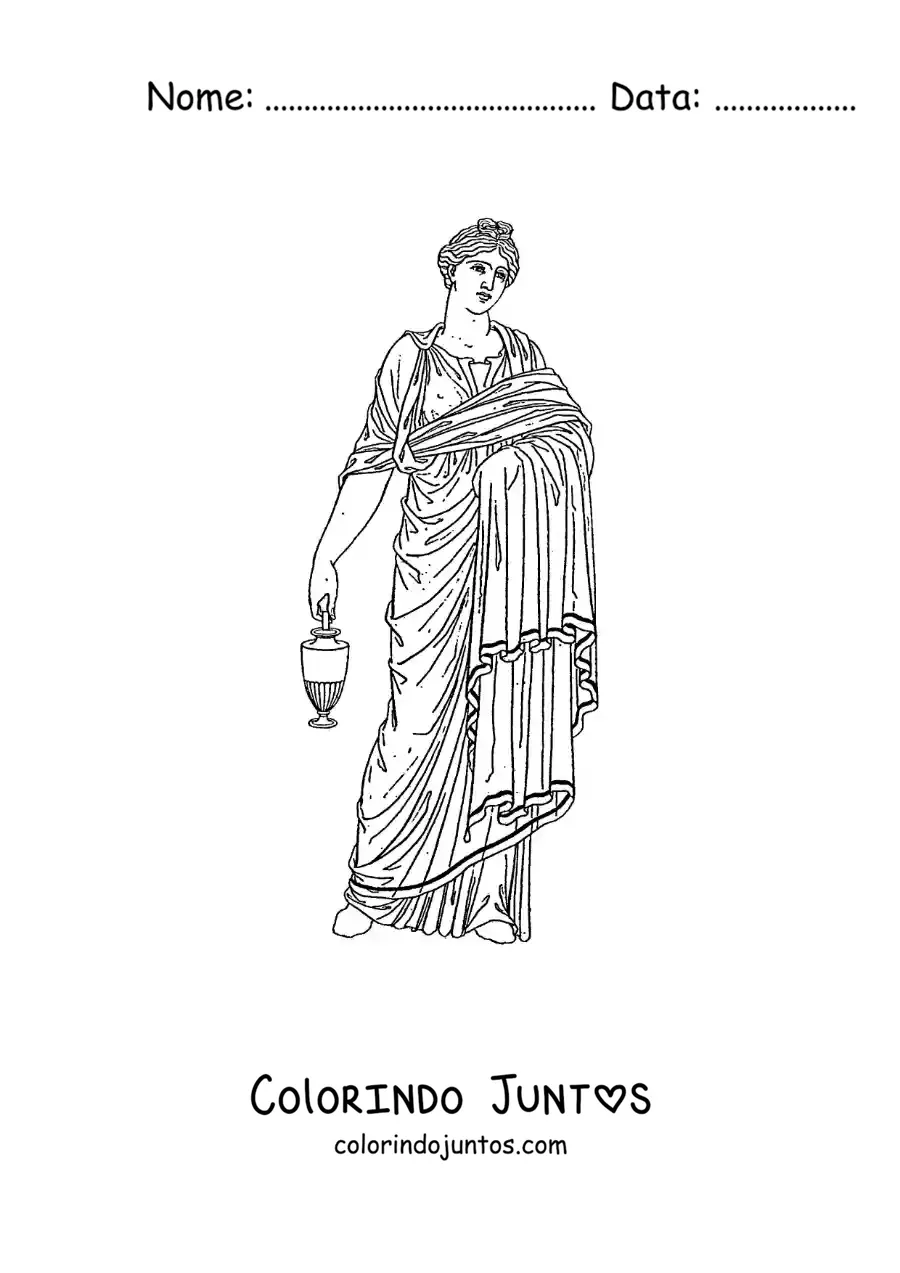 Desenho para colorir de mulher da civilização grega