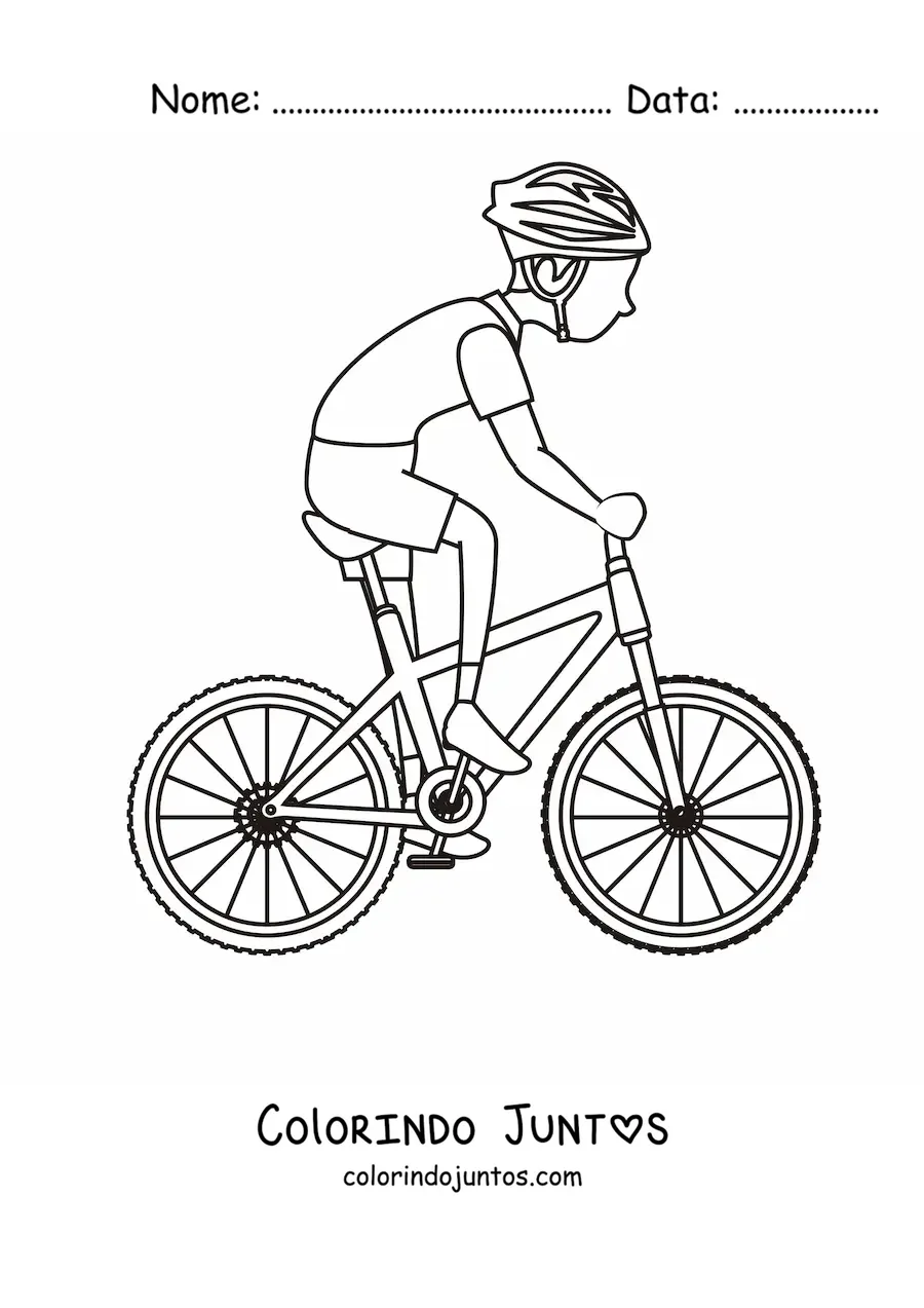 Desenho para colorir de um ciclista