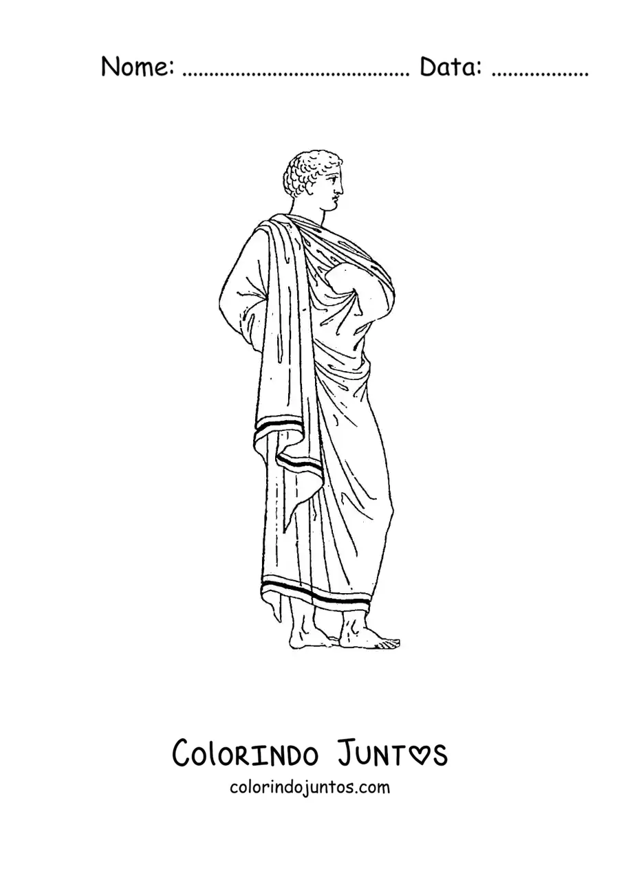 Desenho para colorir de homem da civilização grega