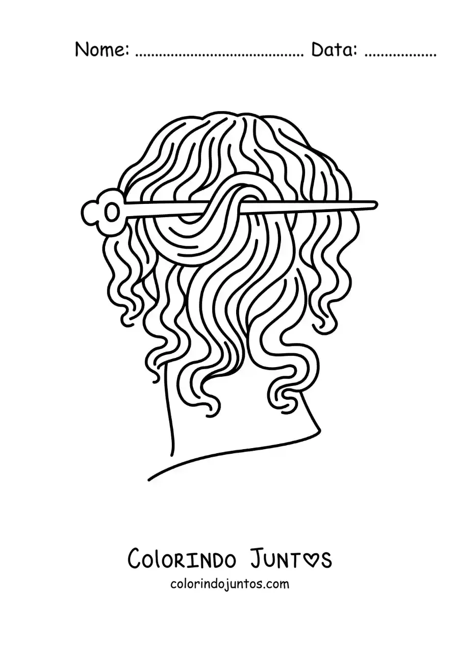 Desenho para colorir de penteado grego