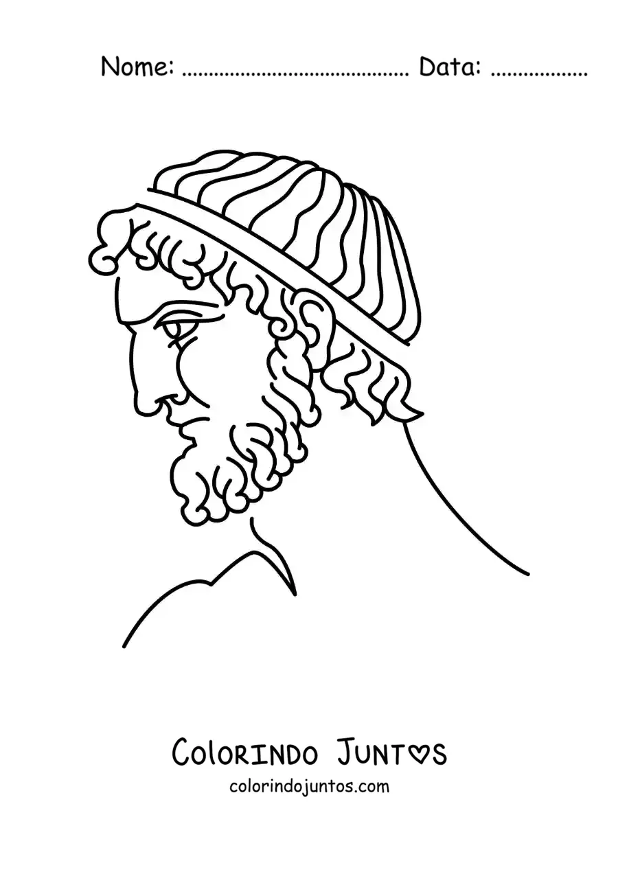 Desenho para colorir de rosto de homem grego