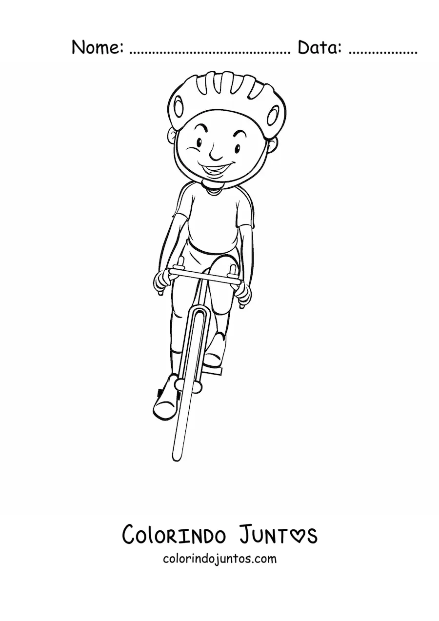 Desenho para colorir de um ciclista