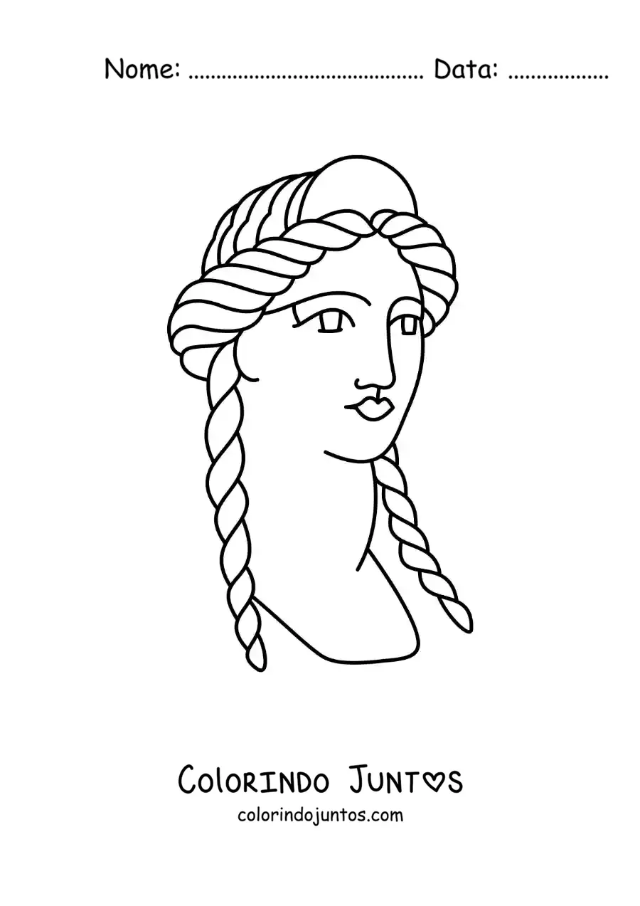 Desenho para colorir de rosto da antiga grécia