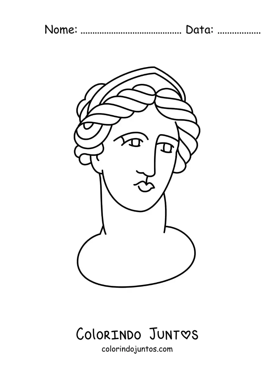 Desenho para colorir de escultura grega de uma mulher
