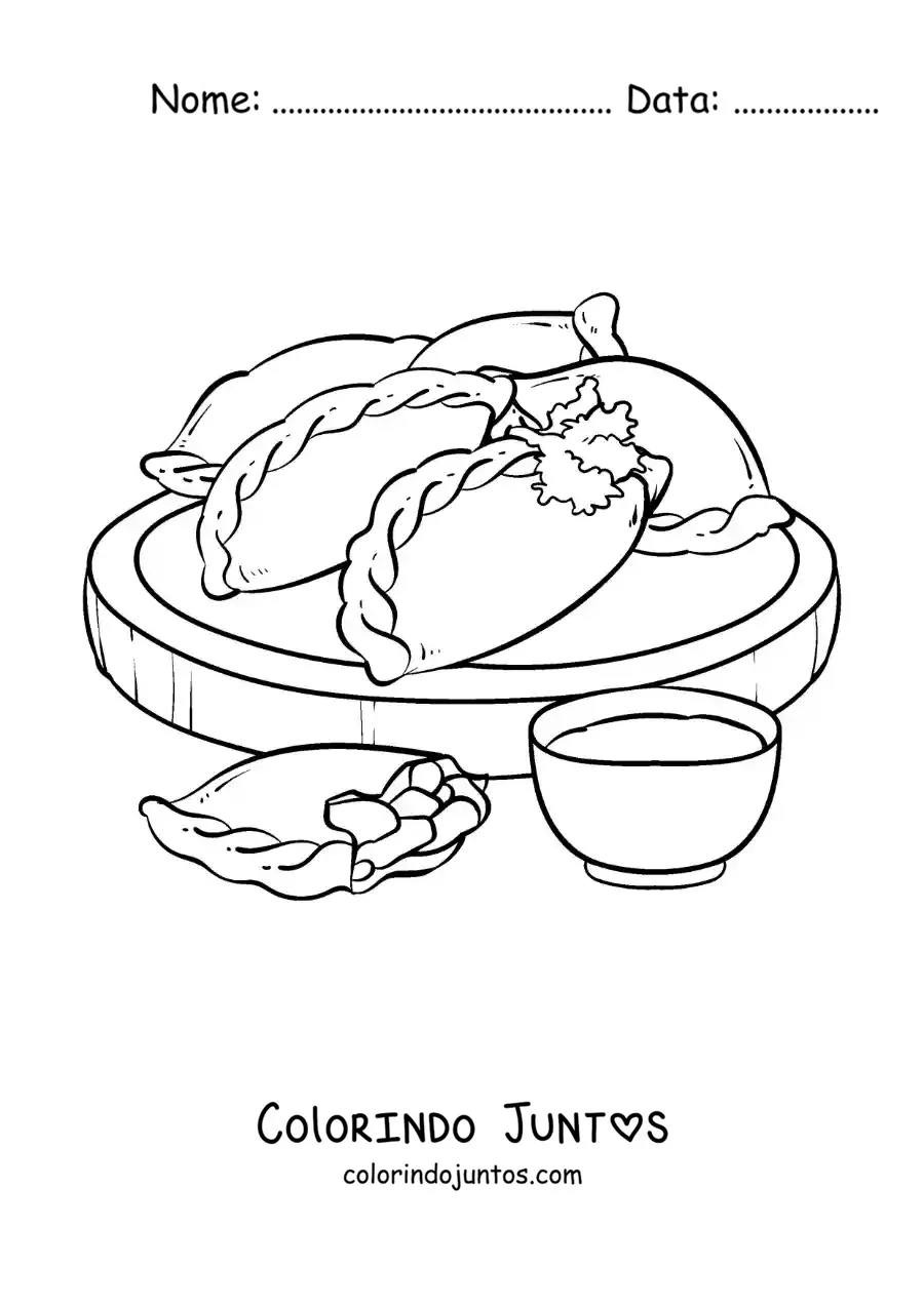 Desenho para colorir de comida espanhola