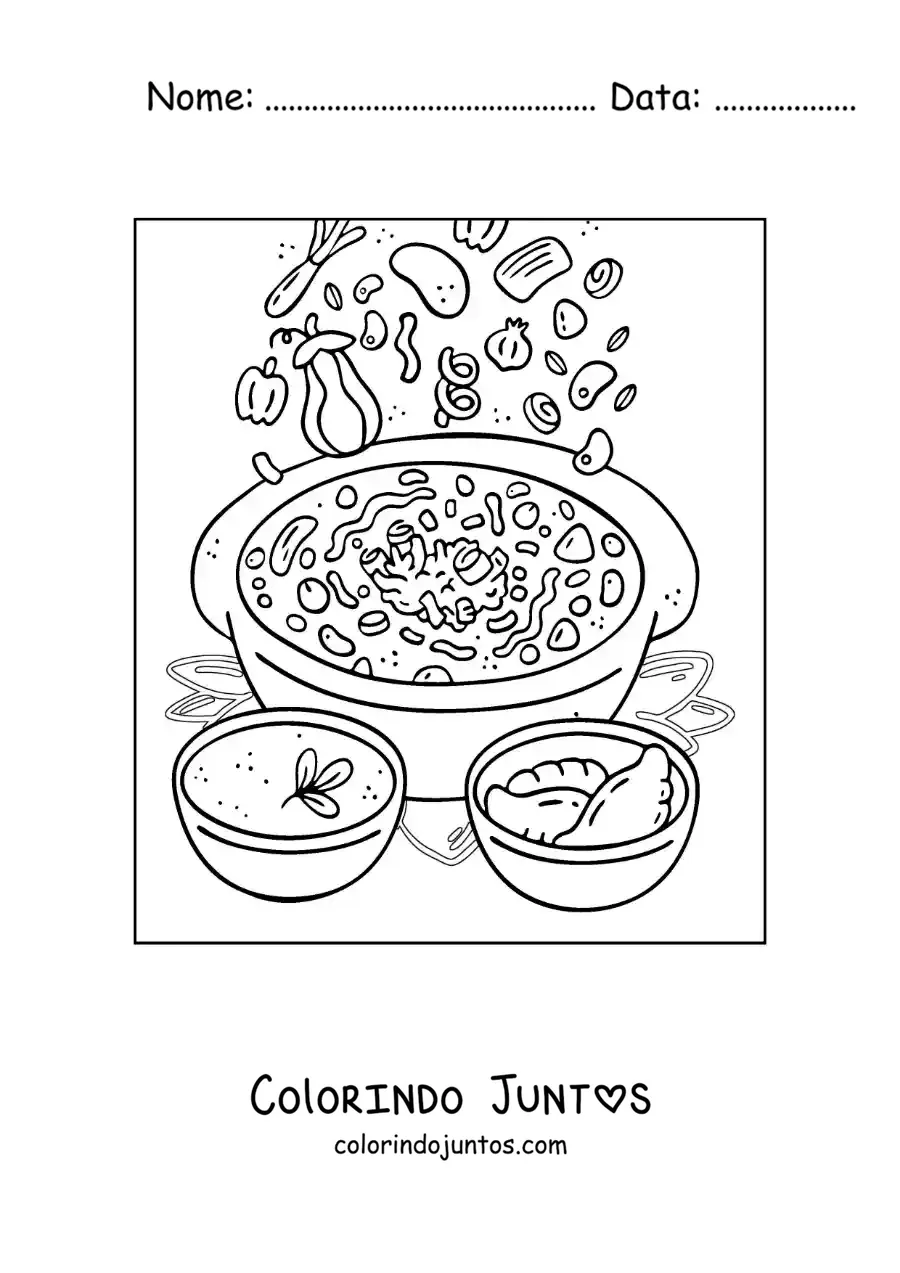 Desenho para colorir de comida tipica da Argentina