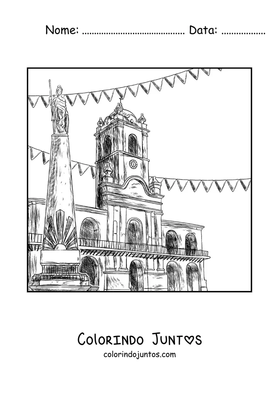 Desenho para colorir da Revolucao de Maio