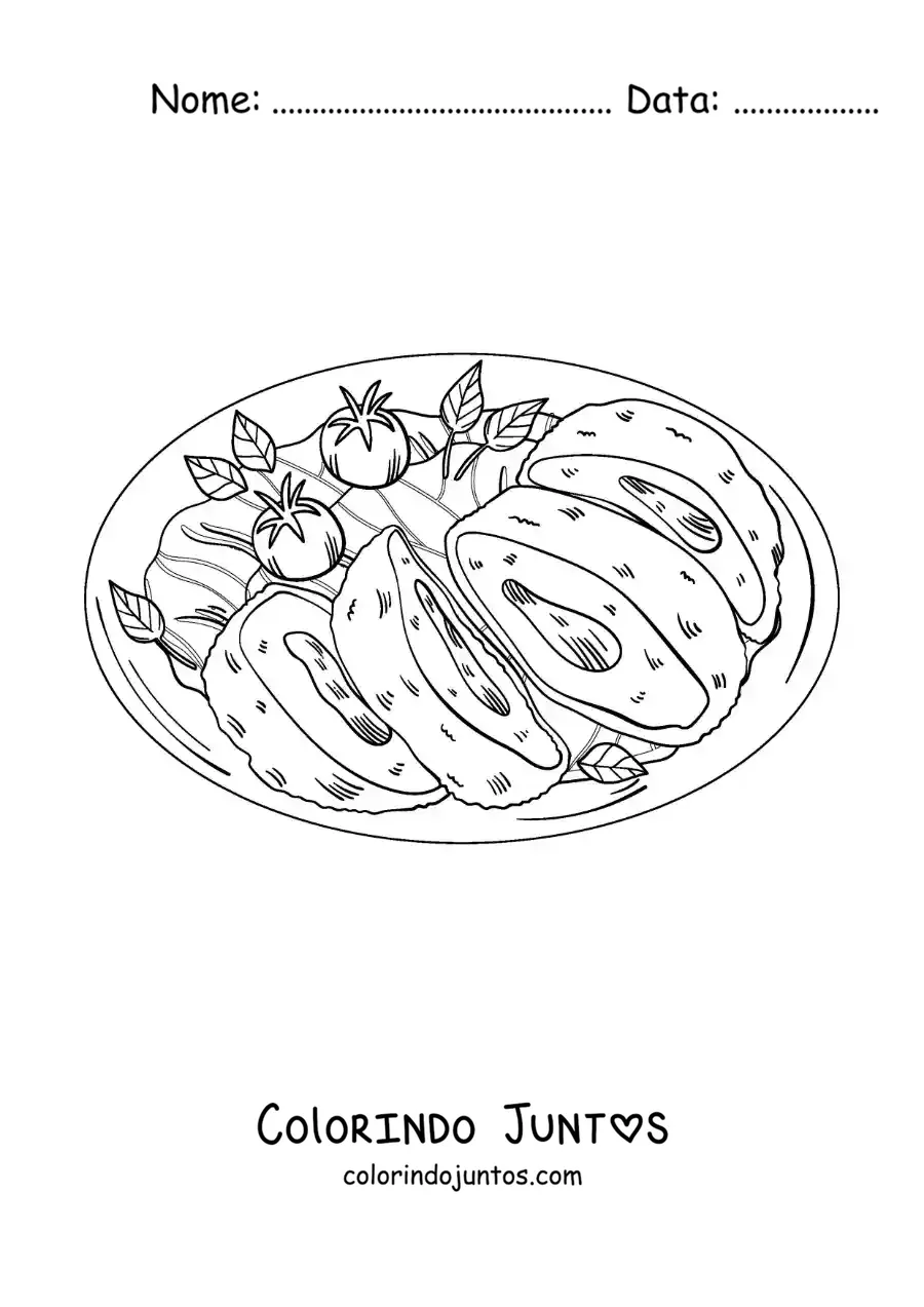 Desenho para colorir de prato tradicional russo