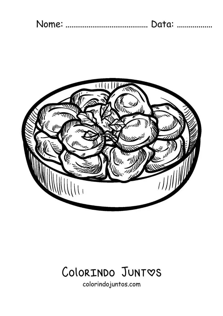 Desenho para colorir de comida tradicional da Russia