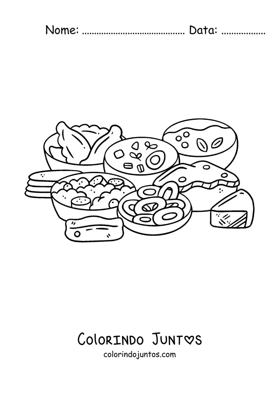 Desenho para colorir de cozinha russa