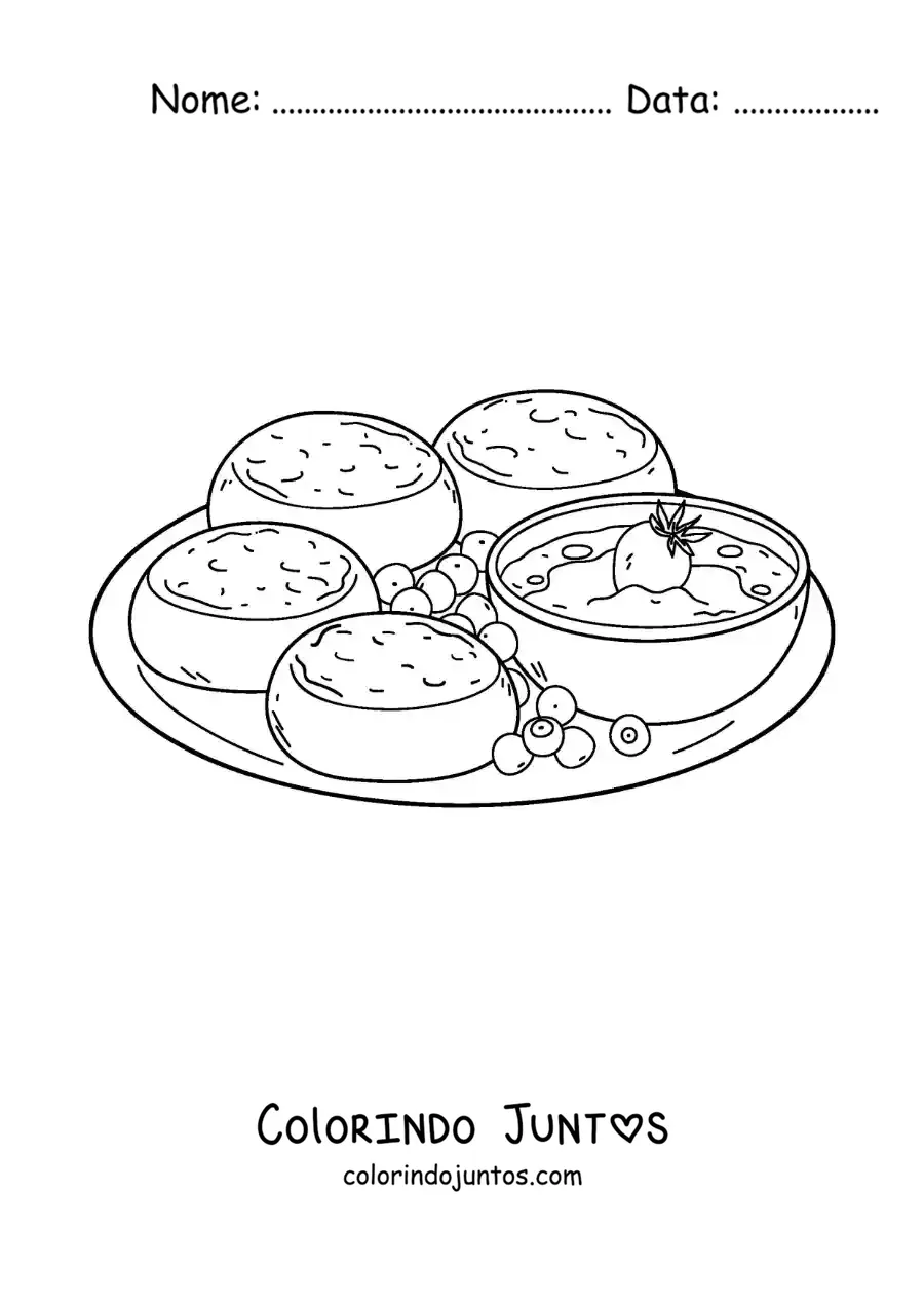 Desenho para colorir de sobremesa tradicional da Russia