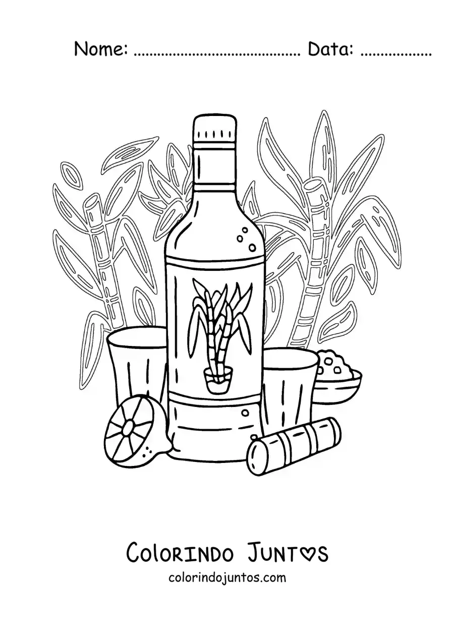 Desenho para colorir de bebida tradicional do Brasil