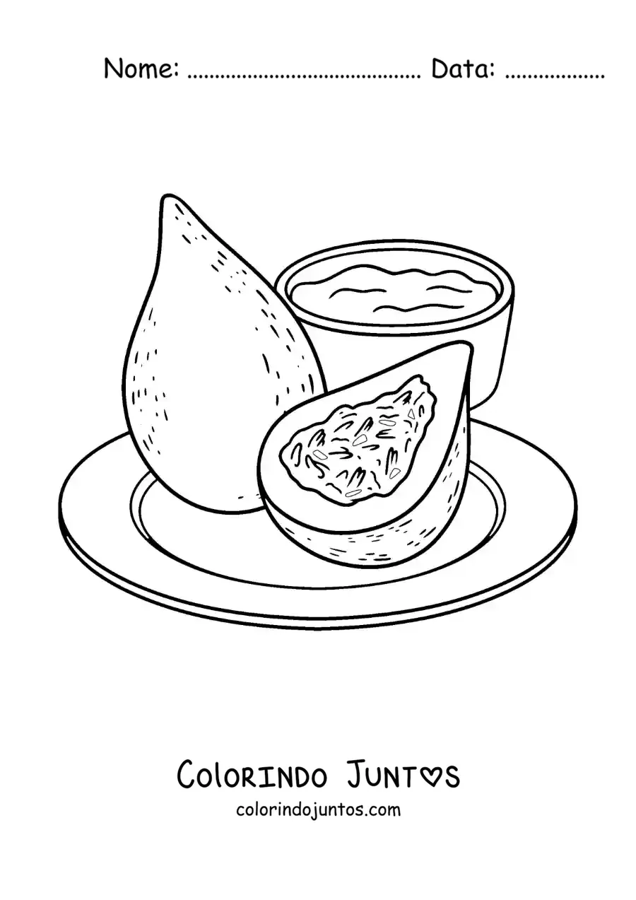 Desenho para colorir de prato tradicional do Brasil