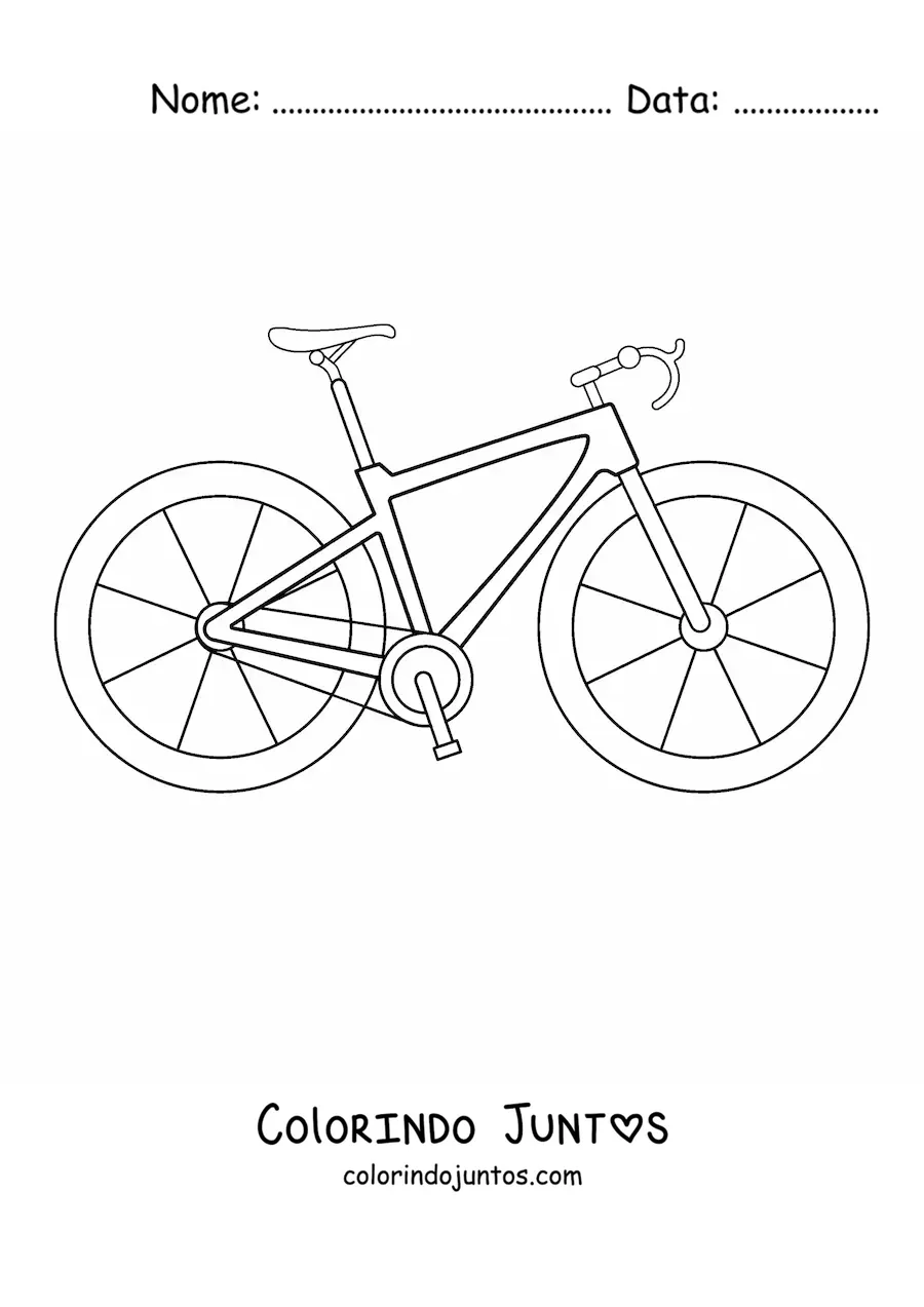 Desenho para colorir de uma bicicleta