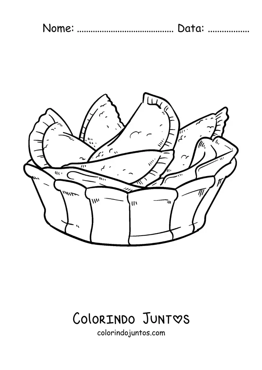 Desenho para colorir de prato tipico da Venezuela