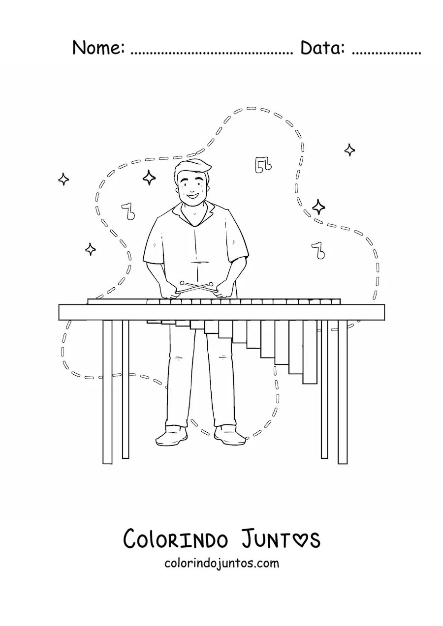 Desenho para colorir de homem da India tocando musica tradicional
