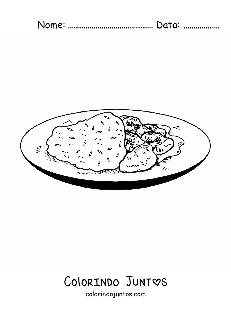 Desenho para colorir de prato da cultura da India