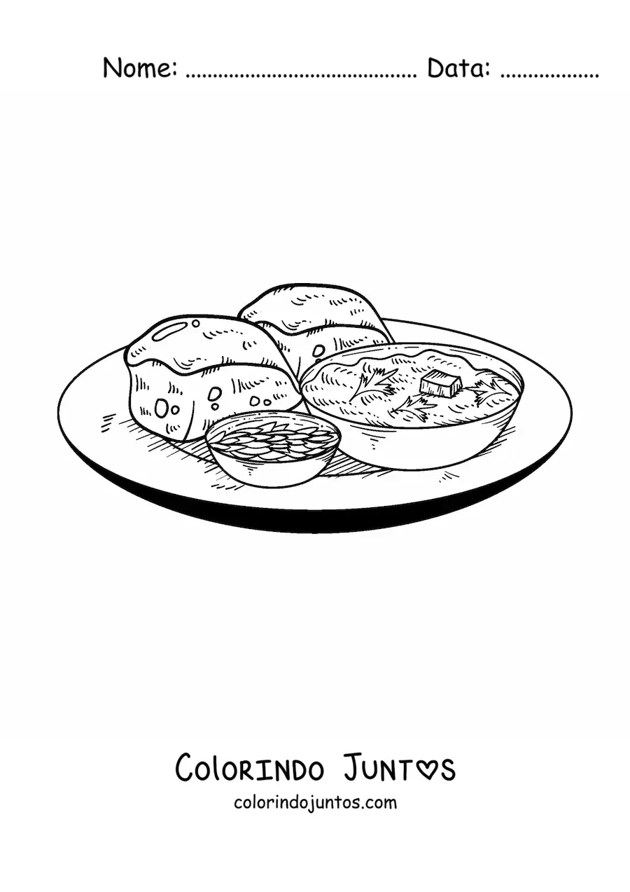 Desenho para colorir de prato da India