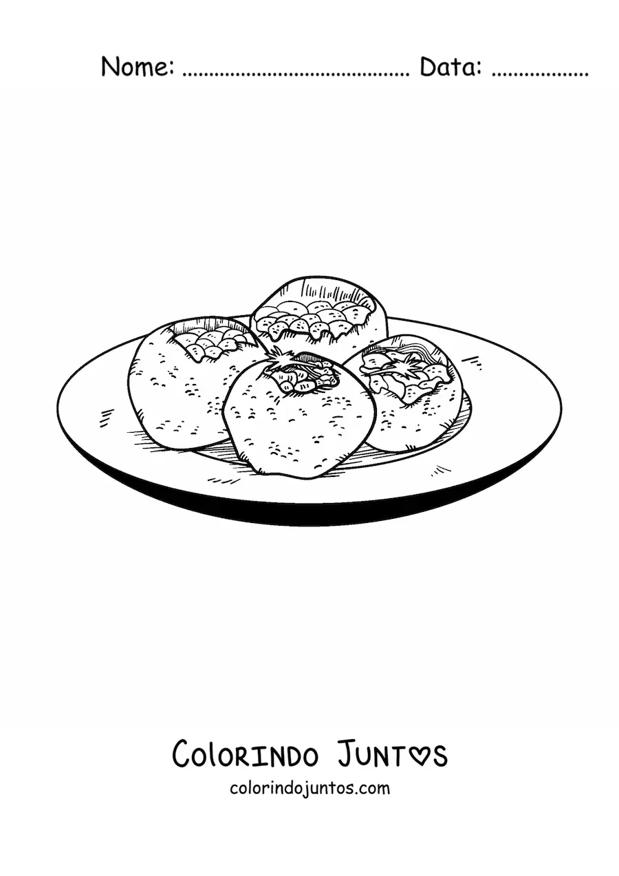 Desenho para colorir de comida tipica da India