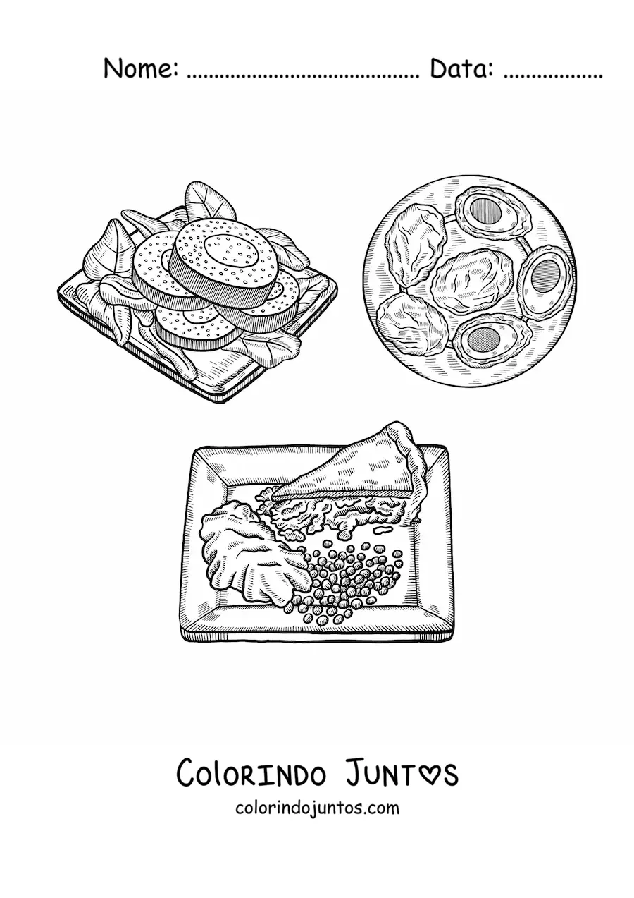 Desenho para colorir de comida tipica da Inglaterra