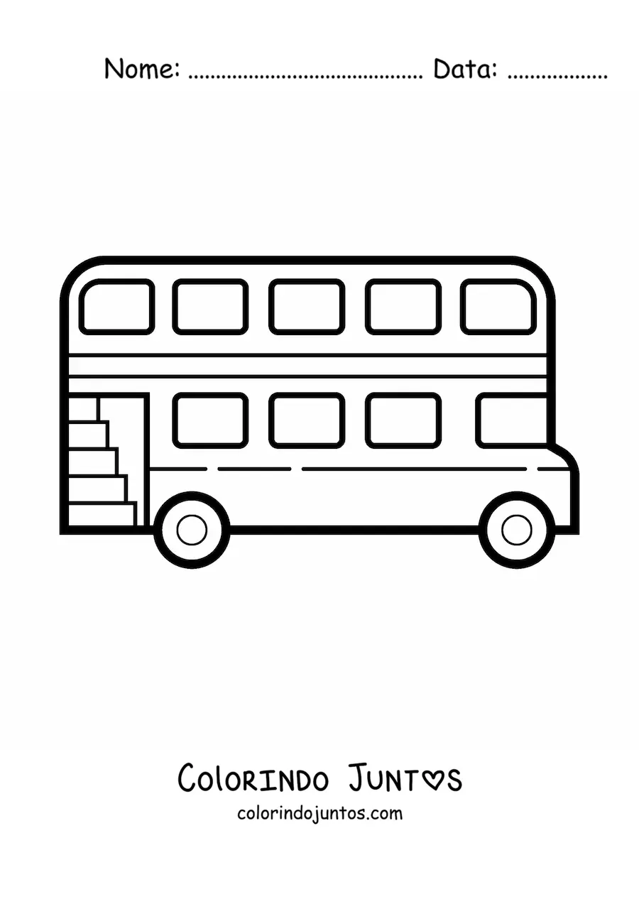 Desenho para colorir de onibus de Londres facil