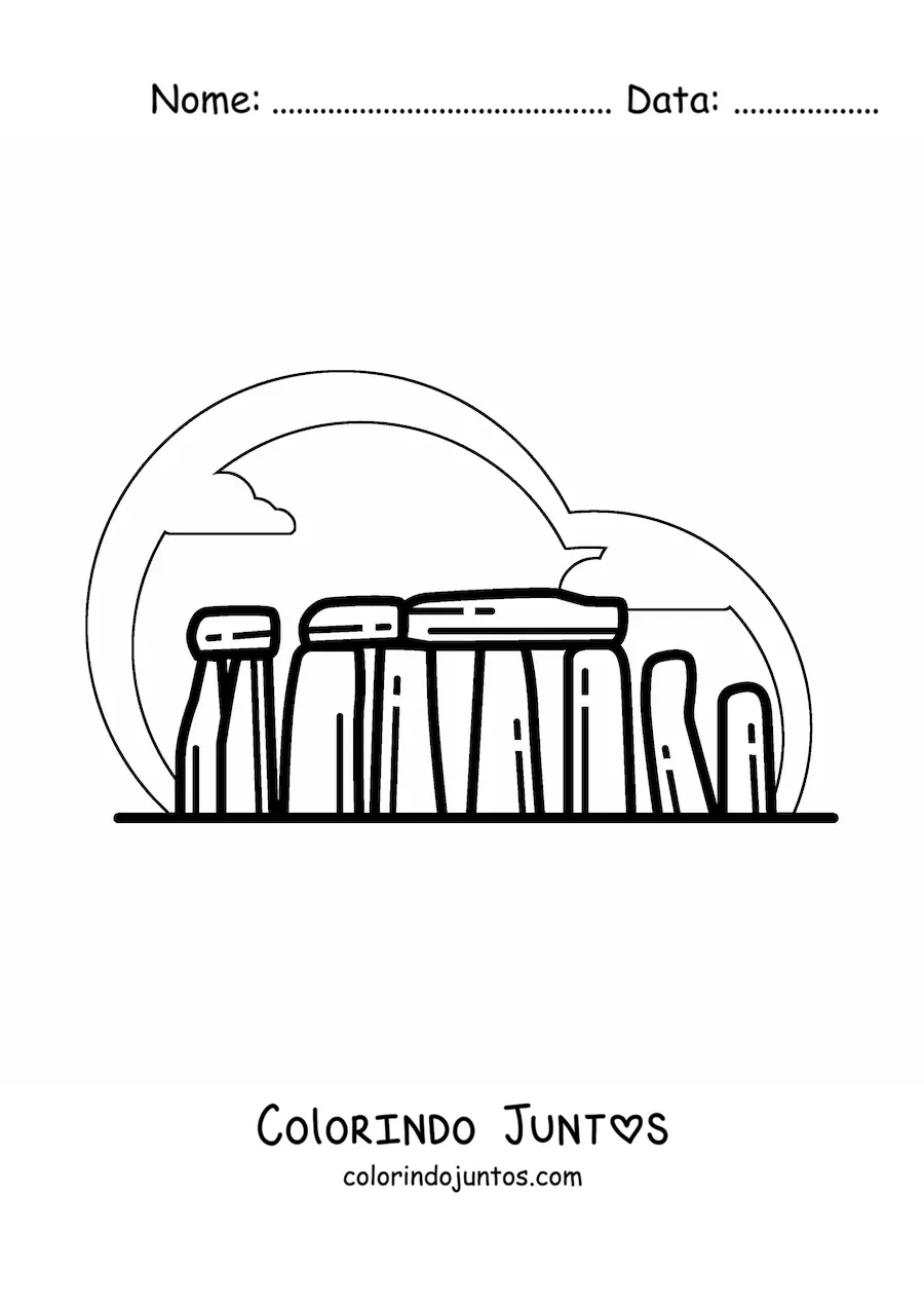 Desenho para colorir de monumento Stonehenge