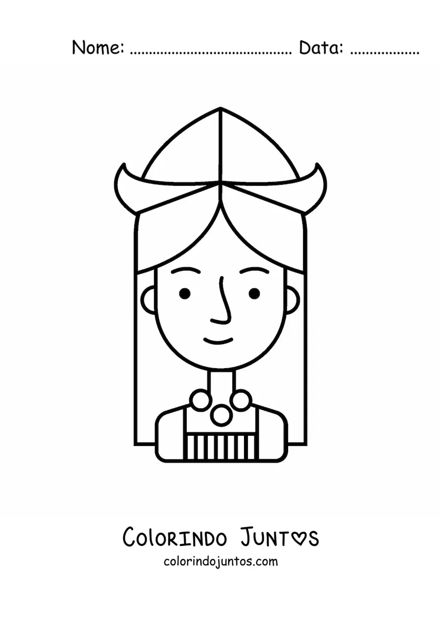 Desenho para colorir de menina holandesa animada facil