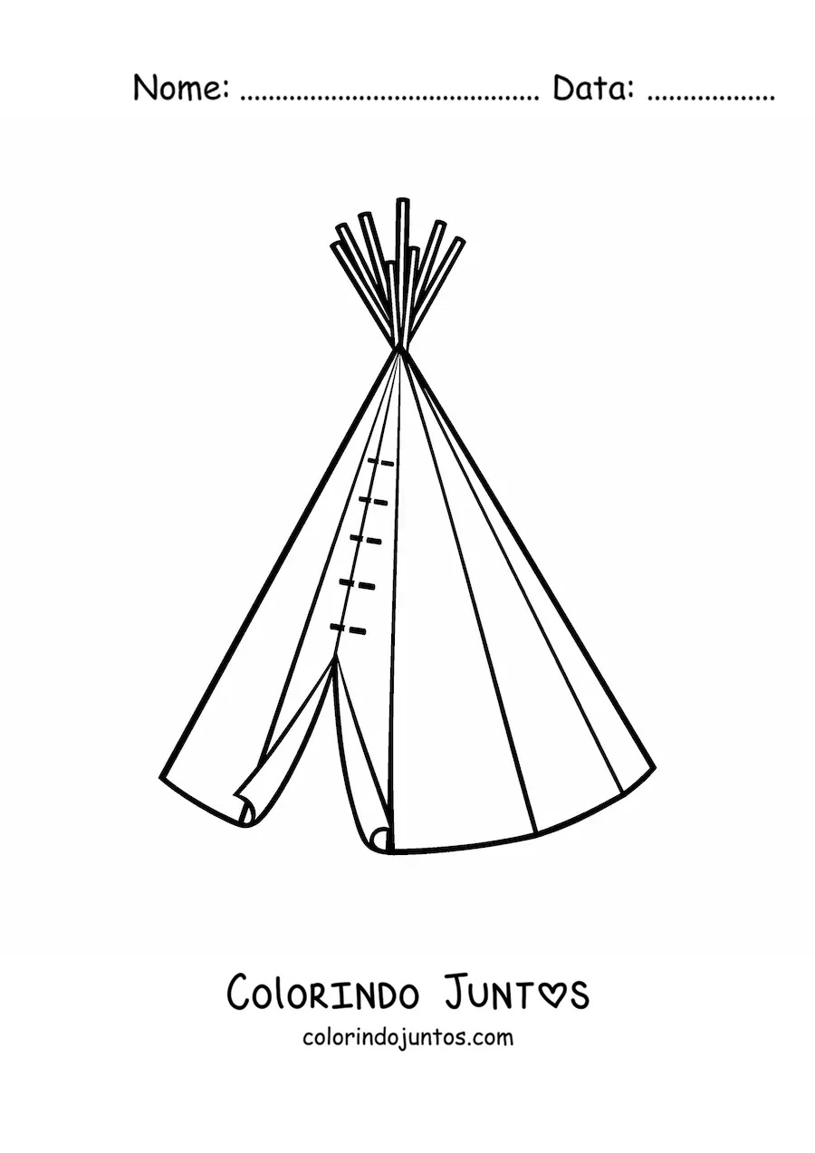 Desenho para colorir de tipi