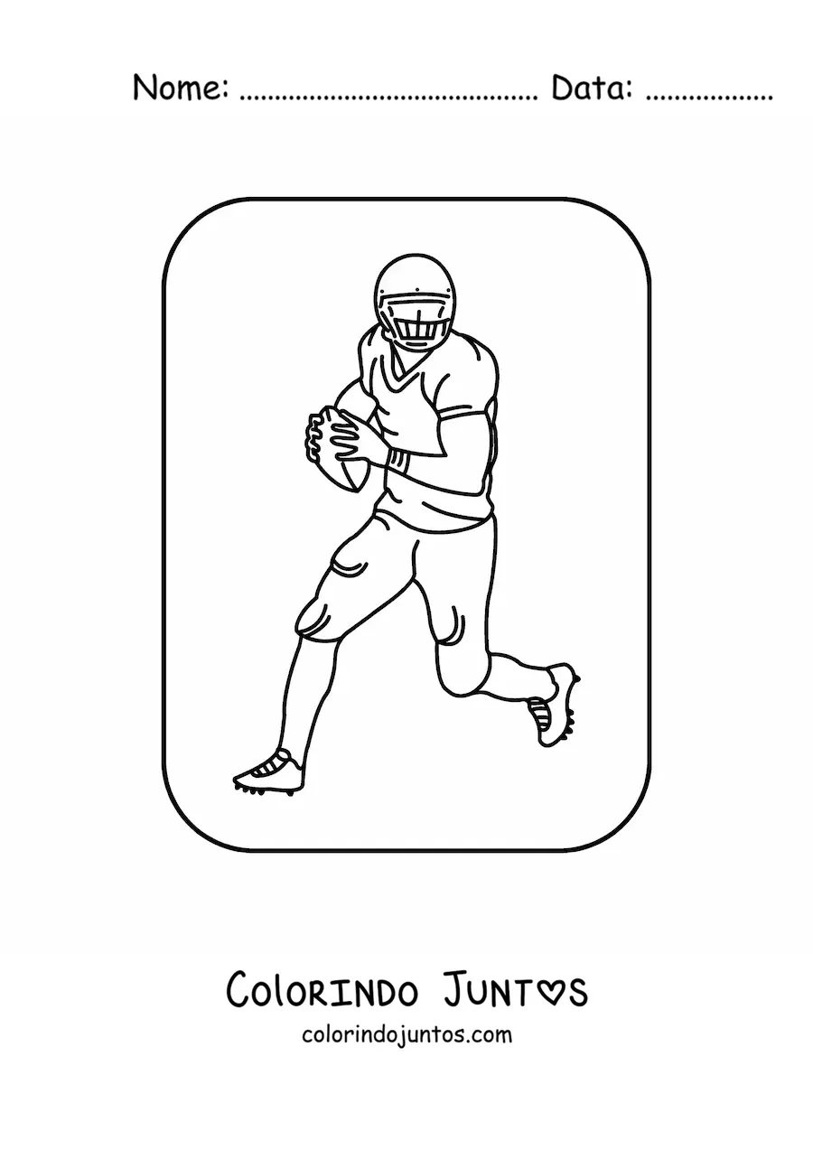 Desenho para colorir de jogador de futebol americano